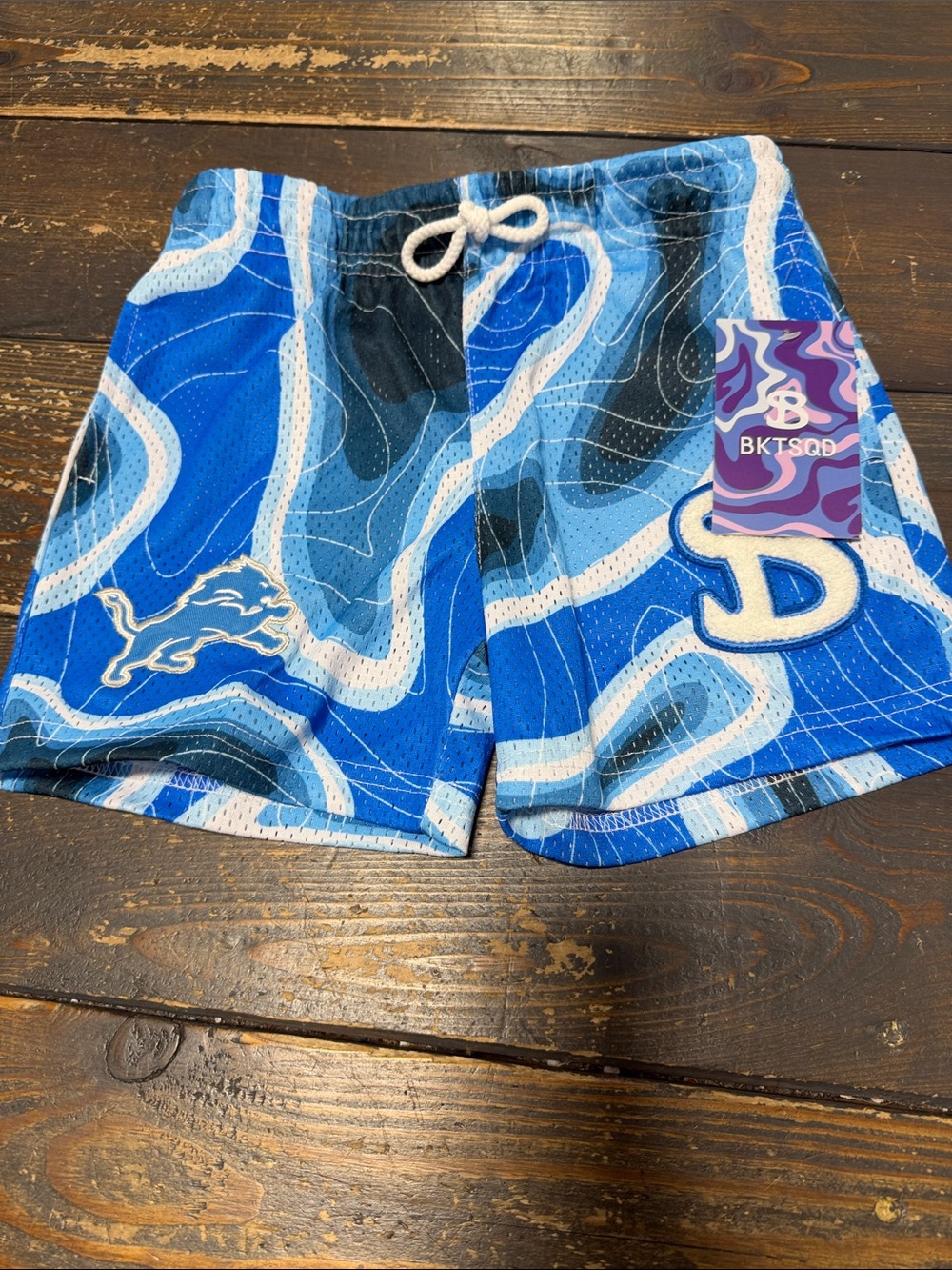 BKTSQD Blue Marble Athletic Shorts - Size YS